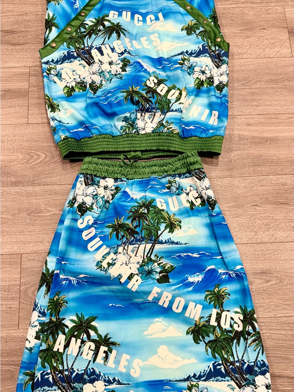 Gucci Blue & Green Tropical Skirt Set - Picture 7 of 8